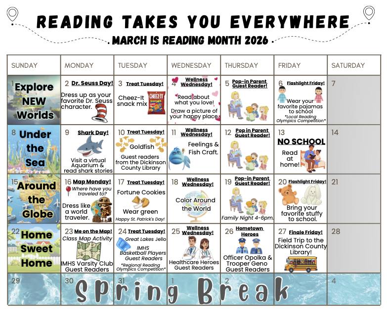 Graphic for March Reading Calendar